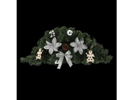 Függő karácsonyi koszorú 60 cm ezüst *4121