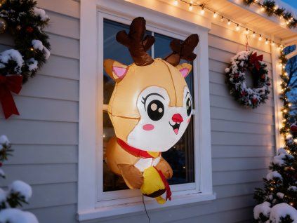 FELFÚJHATÓ SZARVAS AZ ABLAKBA LED 90 CM *8723