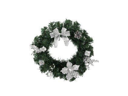 Karácsonyi Koszorú 30 CM Ezüst *2279