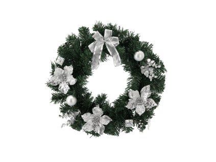 Karácsonyi koszorú 40 cm Ezüst *2286