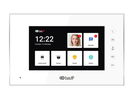 AQ-07LL WHITE - Belső IP monitor, 7" LCD, PoE, SIP 2.0 - BasIP