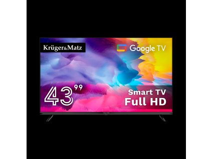 Intelligens TV Kruger&Matz 43" FHD Google TV DVB-T2/T/C H.265 HEVC