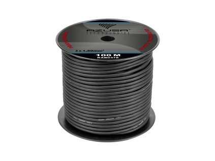 Hangszórókábel 2x 1,5 mm-es kerek fekete HQ 100m