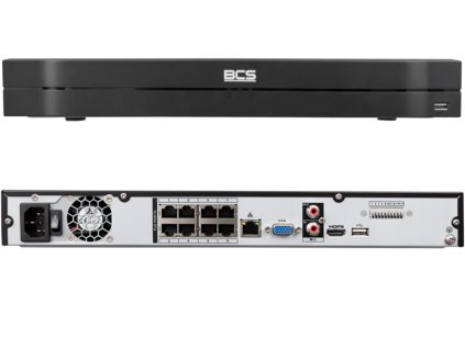 BCS-L-NVR0802-A-4KE-8P(2) - 8 csatornás IP rögzítő, 16 Mpx-ig, 2x HDD, PoE, AI - BCS LINE