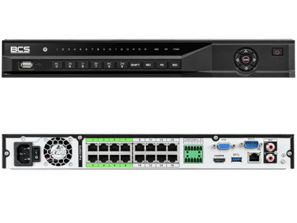 BCS-L-NVR1602-A-4KE-16P(2) - 16 csatornás IP rögzítő, 16Mpx-ig, 2x HDD, PoE, Ai - BCS LINE