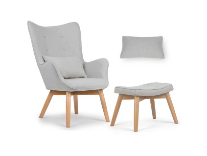 Karosszék karfával Norse világosszürke