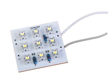 LED 9FLUX zöld (PCB 40x40mm)