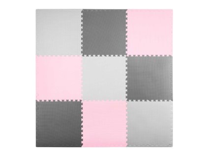 Hab puzzle a padlón 180x180cm 9 db szürke rózsaszín szürke