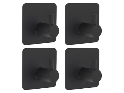 Öntapadós törölközőtartó 4db fekete 69-018-