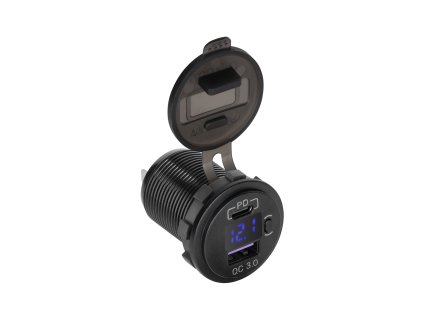 ladowarka samochodowa usb usb typu c z funkcja quick charge power delivery i miernikiem napiecia 48w a0f514254f2d4294951e12e9cdc73da7 0a806b6b