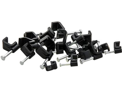 Kábelcsipesz 100db 6/4 mm fekete lapos