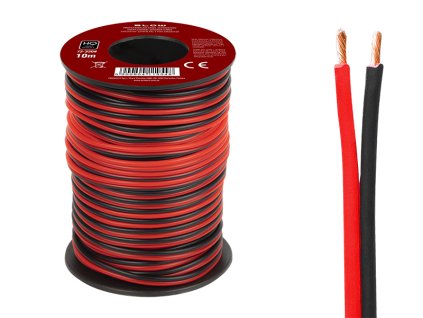 Hangszórókábel 2x0,22 mm fekete/vörös 10 m