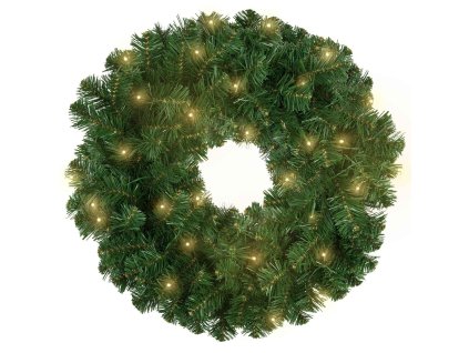 Karácsonyi koszorú 50 cm-es LED lámpákkal Plonos 4839