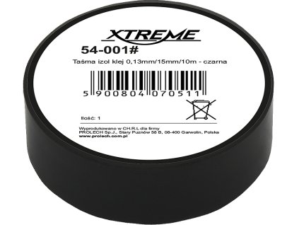 Szigetelőszalag 0,13 mm/15 mm/10 m - fekete 54-001#