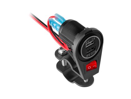 12V-os motorkerékpár aljzat 2xUSB 3100 mA