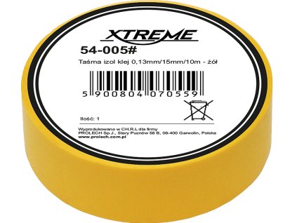 Szigetelőszalag 0,13mm/15mm/10m - sárga 54-005#