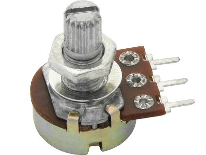 Forgópotenciométer 500K Ohm A log, l=20mm