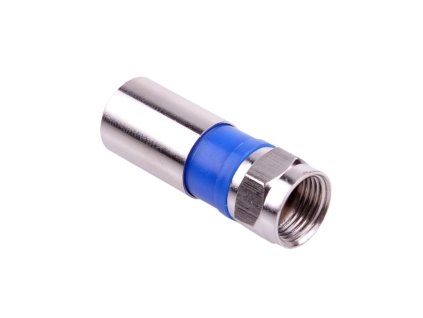 F csatlakozó RG6U (6,8mm) tömörített, gumival,