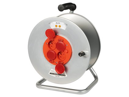 Kábeldob 4 aljzathoz, fém IP44