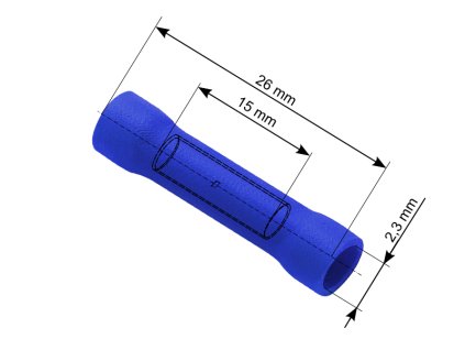 Csatlakozó csatlakozó szigetelő, 3,2/26 mm kék