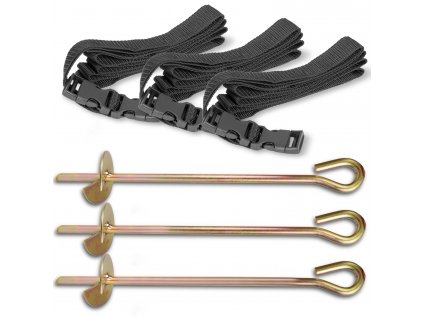 3 darabos horgonykészlet a kerti trambulin rögzítéséhez