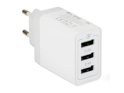 Töltő USBx3 QC3,0 30W-os töltővel