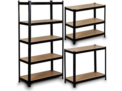 Fém polc 180 x 90 x 40 cm HR-813 fekete