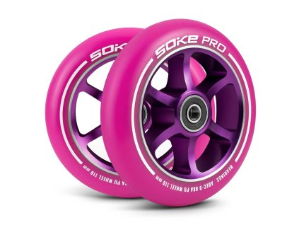 Kerekek freestyle robogóhoz SOKE EVO 110mm 88A rózsaszín 2db