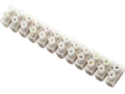 Elektromos csatlakozóblokk 12 mező r= 10mm2 fehér