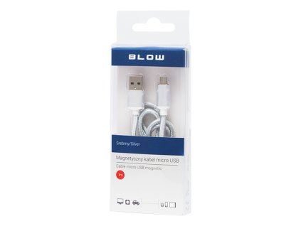 Micro USB B 1.0m mágnes,ezüst,BL