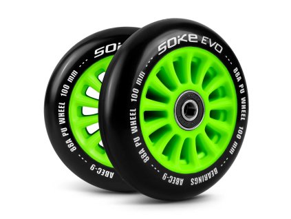 Freestyle robogó kerekek SOKE EVO 100mm 88A zöld 2db