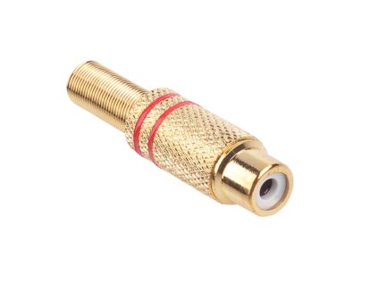 RCA csatlakozó aljzat, arany, 2 csík piros GNI0069B