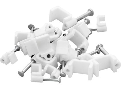 Kábelkapcsok 100db 6/4 mm fehér lapos