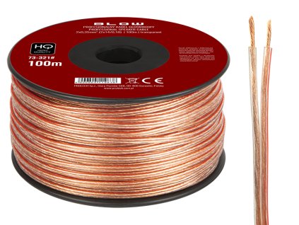 Hangszóró kábel 2x0,35 mm átlátszó
