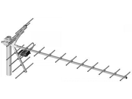 Irányított TV antenna 21-60 Yaga 19 elemű szimmetrizáló eszköz nélkül