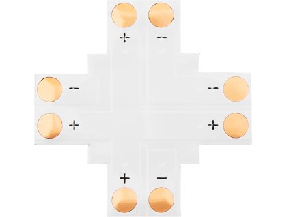 Csatlakozó "+" típusú LED csíkokhoz 8 mm-es 2 tűs csatlakozó