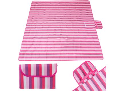 Mata plazowa koc piknikowy plazowy 200x200cm rozowy 131278