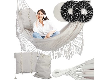 Hammock bézs színű párnával
