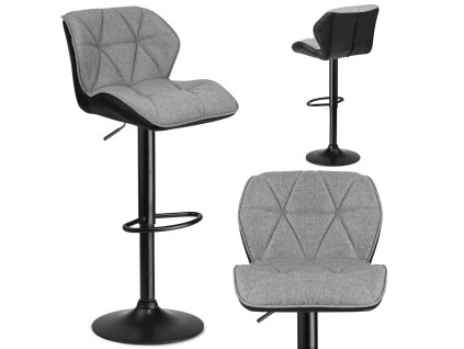 Castel bárszék háttámlával fekete-szürke