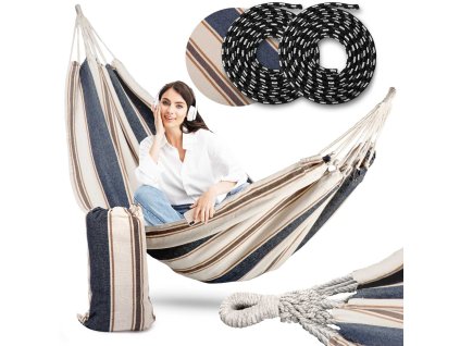 Hammock Malaga Double kék-fehér