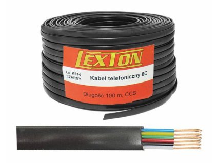 Telefonkábel 6 eres fekete CCS vegyes (100m) LX