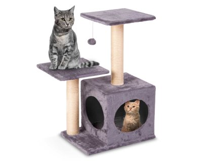 Macskakaparó 71 cm DR-263 Pethaus egérrel világosszürke