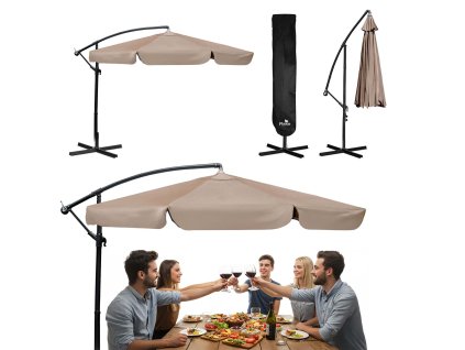 Összecsukható kerti napernyő, 6 részes, 350 cm, huzattal Plonos PL-880