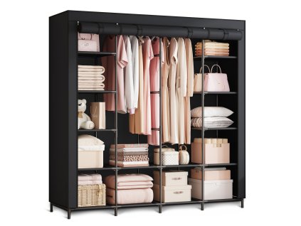 Nagy textilszekrény Massido MS-804 fekete