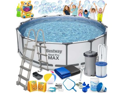 Kerti medence kerettel 427 x 122 cm 19 az 1-ben Bestway 5612X buborékgép INGYEN
