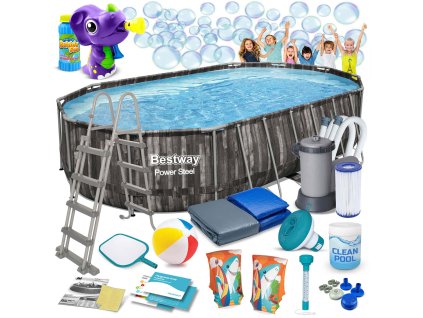 Kerti medence kerettel 610 x 366 x 122 cm 18 az 1-ben Bestway 5611R