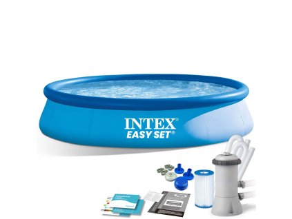 Kerti medence felfújható gyűrűvel 396 x 84 cm 9 az 1-ben INTEX 28142