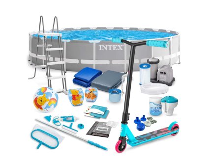 Kerti medence szerkezettel 610 x 132 cm 21 az 1-ben INTEX 26756 + ingyen roller