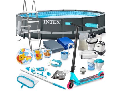 Kerti medence vázzal 488 x 122 cm 20v1 INTEX 26326 + roller INGYEN