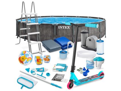 Kerti medence kerettel 549 x 122 cm 21 az 1-ben INTEX 26744 + ingyenes roller